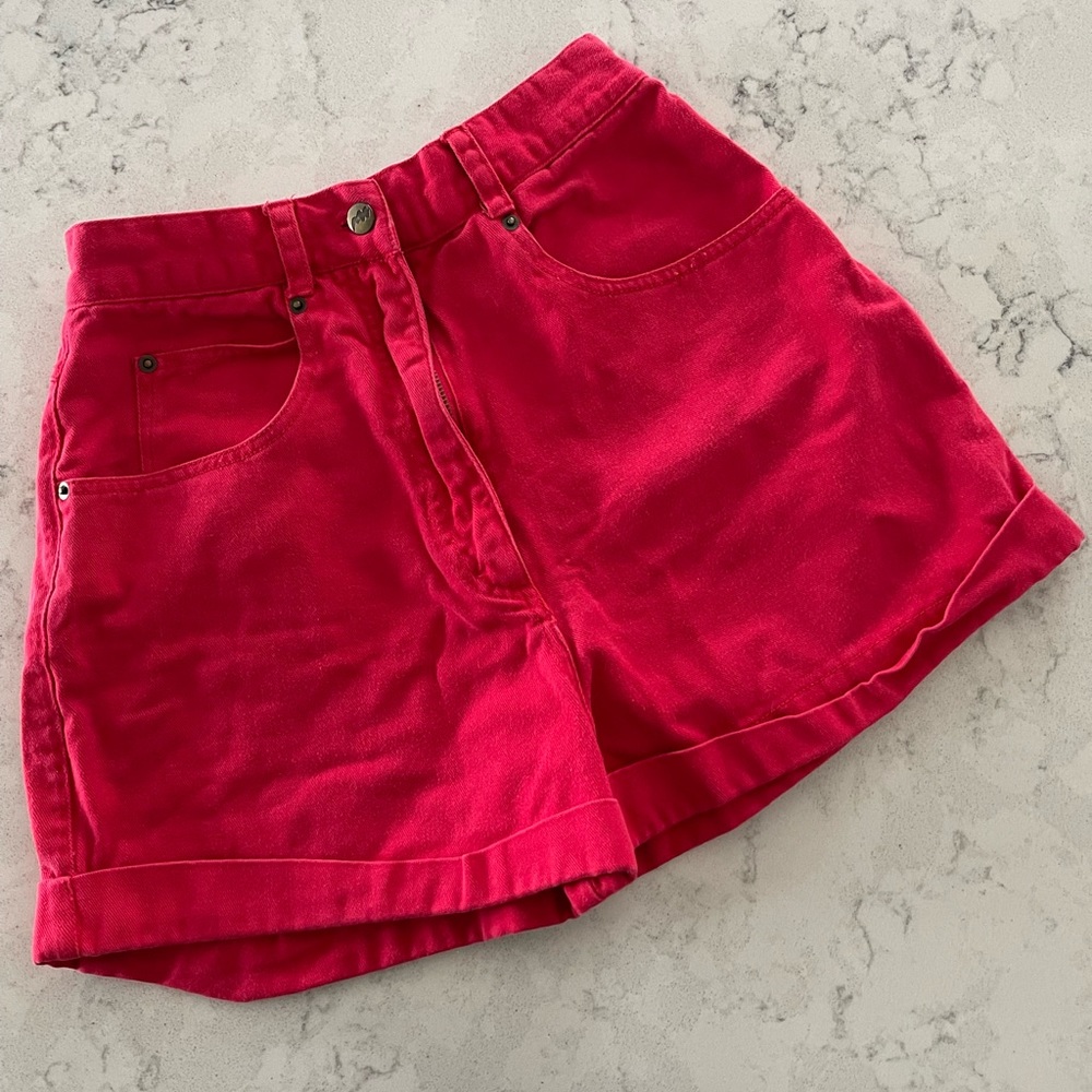 Vintage MobilitySport Red High Waisted Shorts